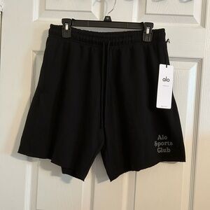 NWT ALO - SPORTS CLUB PALMS CHILL SHORT - BLACK/DARK GREY